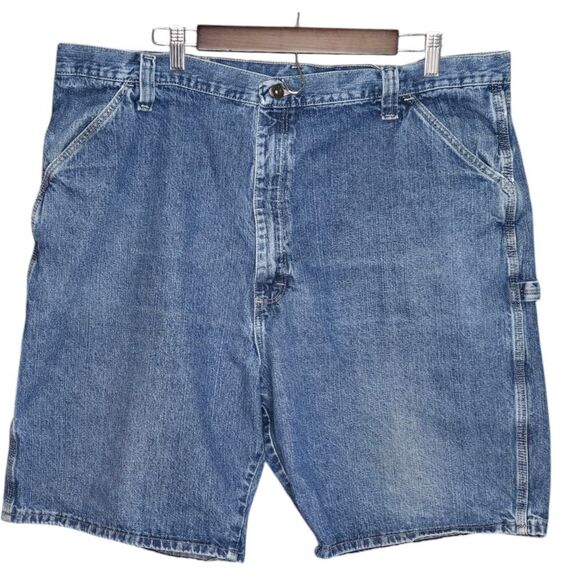 Wrangler Carpenter Denim Shorts‎ Relaxed Fit Utility Pockets Blue Mens Size 42 - Picture 1 of 6